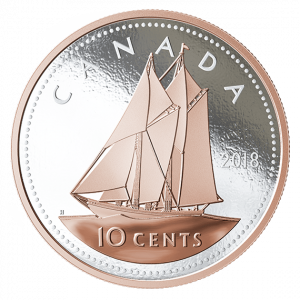 BLUENOSE - 10 CENTS - BIG COIN SERIES - 2018 5-OUNCE Fine Silver Coin - Royal Canadian Mint