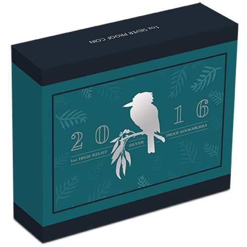 AUSTRALIAN KOOKABURRA - 2016 1 oz Pure Silver Proof High Relief Coin - Perth Mint