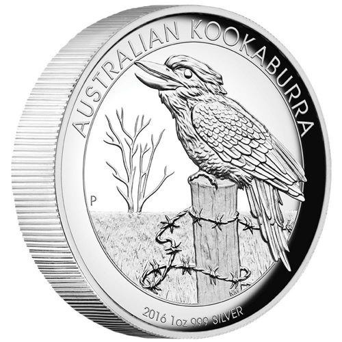 AUSTRALIAN KOOKABURRA - 2016 1 oz Pure Silver Proof High Relief Coin - Perth Mint