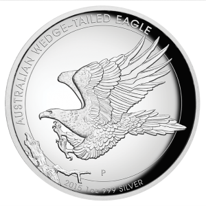 2015 1 oz Pure Silver Proof HIgh Relief Coin - Australian Wedge Tail Eagle