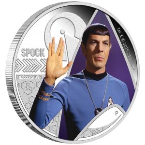 2015  1oz Silver Proof Coin - Star Trek - The Original Series - Spock - Perth Mint