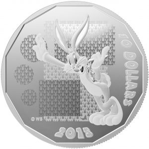 LOONEY TUNES: BUGS BUNNY  "WHAT'S UP, DOC?" - 2015 $10 1/2 oz Fine Silver Coin - Royal Canadian Mint*