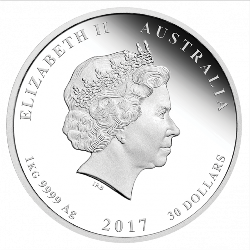 YEAR OF THE ROOSTER - AUSTRALIAN LUNAR SILVER COIN SERIES II - 2017 1 Kilo Pure Silver Proof Coin - Perth Mint