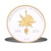 ARMENIAN REVOLUTIONARY FEDERATION - 125TH ANNIVERSARY - ???н?ц ???Э?¤?нЩЯ?????н???н?? ???н?·???н??ЩБ??Щ????оЩ???, ?????? - 1 oz Pure Silver Proof Medallion Coin - 24K Gold Plated