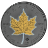 OUT OF THE DARK SET - Canadian Silver Maple Leaf - FOUR SEASONS - 2017 4 oz - 4 x 1 oz Pure Silver Coins - Black Ruthenium and Color with Glow Effect