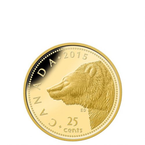 2015 0.5 g Pure Gold Coin - Grizzly Bear