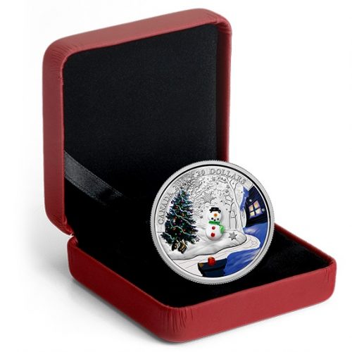 2014 1oz Fine Silver Coin - Venetian Glass - Snowman