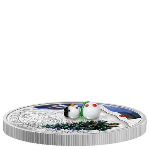 2014 1oz Fine Silver Coin - Venetian Glass - Snowman