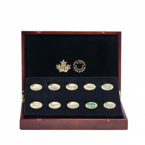 2014 1/2 oz Fine Silver Gold-Plated 10 Coin Set Г?? O Canada