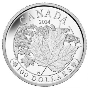 2014 10 oz. Fine Silver Coin - Majestic Maple Leaves