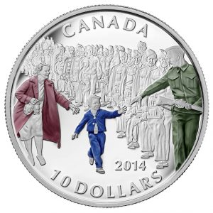 2014 1/2 oz Fine Silver Coloured Coin - Wait for Me, Daddy