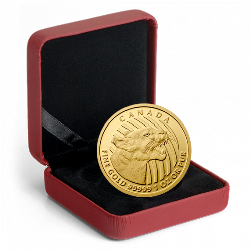 2015 $200 1oz Pure Gold Coin - Call of the Wild - Growling Cougar