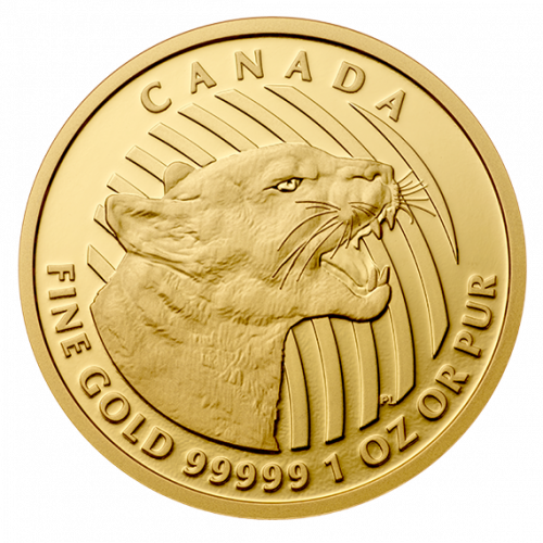 2015 $200 1oz Pure Gold Coin - Call of the Wild - Growling Cougar
