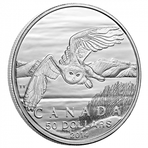 2014 $50 Fine Silver Coin - Snowy Owl