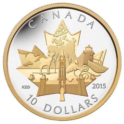 2014 1/2 oz. Fine Silver Gold-Plated Coin - Celebrating Canada