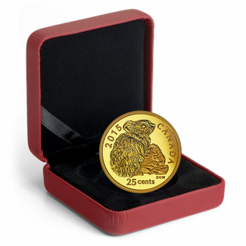 2015 25-Cent 0.5g Pure Gold Coin - Rock Rabbit