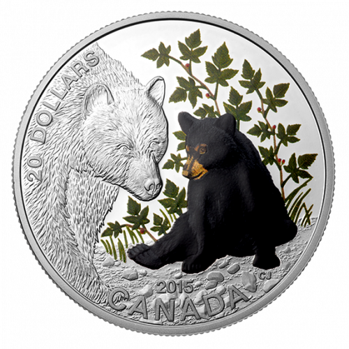 2015 1 oz $20 Fine Silver Coin - Baby Animals: Black Bear