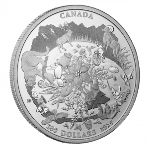 2015 $200 2 oz Fine Silver Coin - Canada's Rugged Mountains