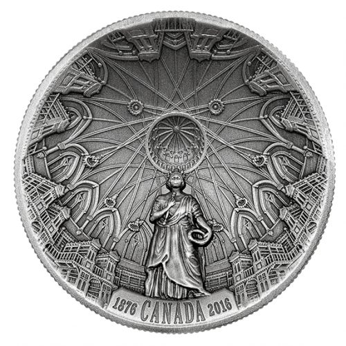 140TH ANNIVERSARY OF THE LIBRARY OF PARLIAMENT - 2016 Fine Silver Concave and Ultra HIgh Relief Coin