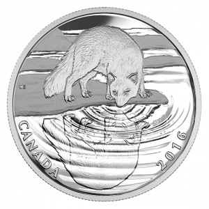 REFLECTIONS OF WILDLIFE - ARCTIC FOX - 2016 $10 1/2 oz Fine Silver Coin