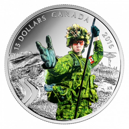 NATIONAL HEROES: MILITARY - 2016 $15 3/4 oz Fine Silver Coin - RCM