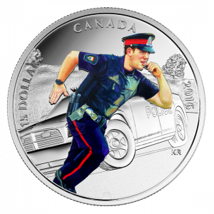 NATIONAL HEROES: POLICE - 2016 $15 3/4 oz Fine Silver Coin