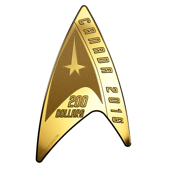 STAR TREK: DELTA COIN - 2016 $200 1/2 oz Pure Gold Coin - RCM