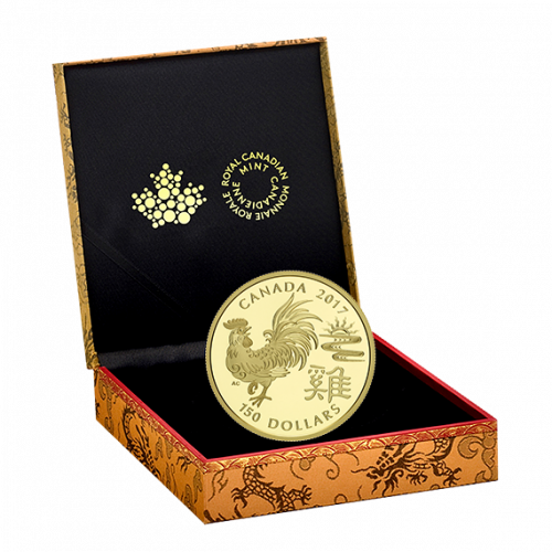 YEAR OF THE ROOSTER - 2017 $150 18-Karat Gold Coin - RCM