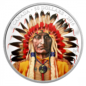 *WANDUTA: PORTRAIT OF A CHIEF - 2016 $50 5 oz Fine Silver Coin - Royal Canadian Mint