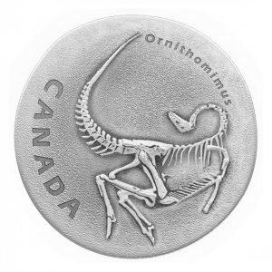 ORNITHOMIMUS - ANCIENT CANADA - 2017 $20 1 oz Fine Silver Antique Finish Coin - Royal Canadian Mint