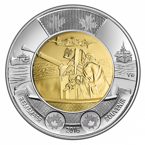 75TH ANNIVERSARY OF THE BATTLE OF THE ATLANTIC - 2016 $2 Toonie Brilliant Uncirculated Coin