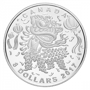 LION DANCE - 2017 $8 1/4 oz Fine Silver Coin - Royal Canadian Mint