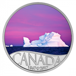 *ICEBERG AT DAWN - CELEBRATING CANADA'S 150TH - 2017 $10 1/2 oz Fine Silver Coin - Royal Canadian Mint