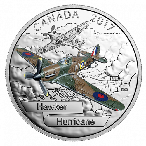 *HAWKER HURRICANE -  AIRCRAFT OF THE  SECOND WORLD WAR SERIES:   2017 $20  oz Fine Silver Coin