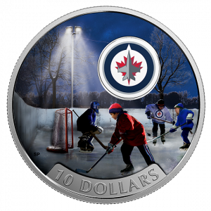 WINNIPEG JETS - PASSION TO PLAY - 2017 $10 1/2 oz Pure Silver Coin - RCM