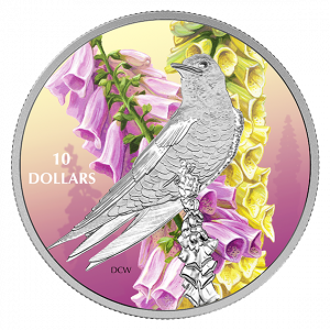 PURPLE MARTIN - BIRDS AMONG NATURE’S COLOURS - 2017 $10 1/2 oz Fine Silver Coin - Royal Canadian Mint