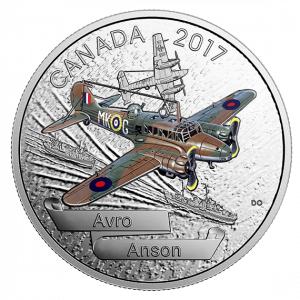 *AVRO ANSON - AIRCRAFT OF THE  SECOND WORLD WAR SERIES - 2017 $20 1 oz Fine Silver Coin