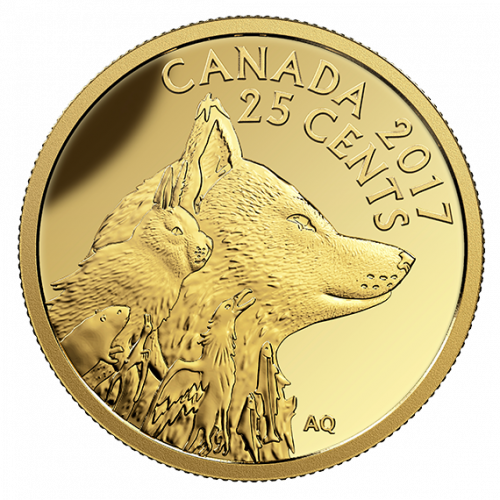 PREDATOR VS. PREY: INUIT ARCTIC FOX - 2017 25-Cent 0.5g Pure Gold Coin - RCM