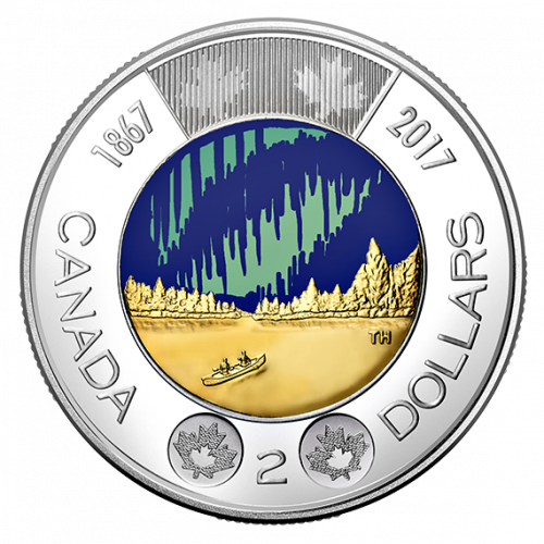 DANCE OF THE SPIRITS - 2017 $2 Toonie Glow in the Dark Color Brilliant Uncirculated Coin