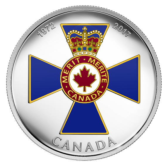*CANADIAN HONOURS:  45TH ANNIVERSARY OF THE ORDER OF MILITARY MERIT - 2017 $20 1 oz Fine Silver Coin - Royal Canadian Mint