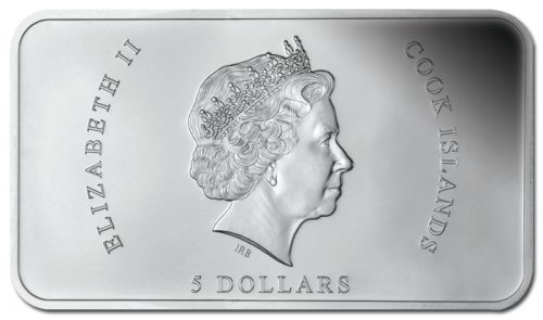 2014 $5 Silver Coin -  Chocolate Scented Bar - Cooks Island