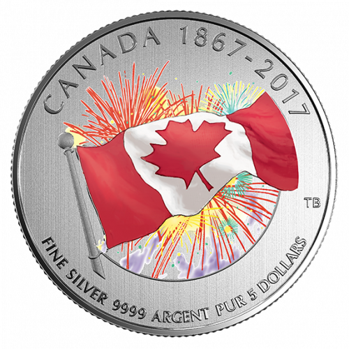 *PROUDLY CANADIAN - GLOW IN THE DARK - 2017 $5 1/4 oz Fine Silver Coin - Royal Canadian Mint