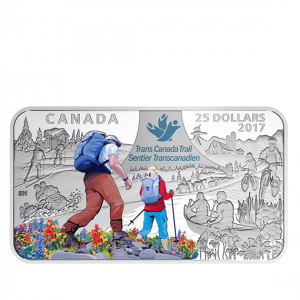 THE GREAT TRAIL - 2017 $25 1.5 oz Fine Silver Rectangular Coin - Royal Canadian Mint