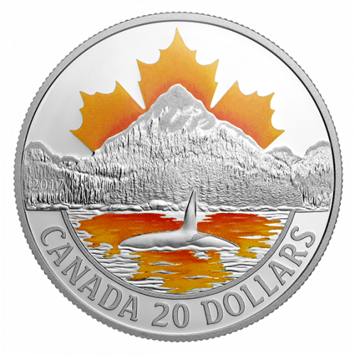 *PACIFIC COAST - CANADAГ??S COASTS SERIES - 2017 $20 1 oz Fine Silver Coin - Royal Canadian Mint