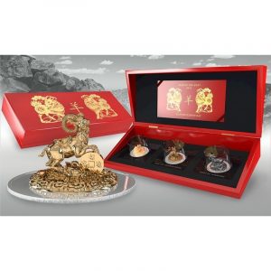 YEAR OF THE GOAT - FULL DIMENSIONAL MINTING 3D - 2015 3 X 1 oz Pure Silver Coins - RWANDA