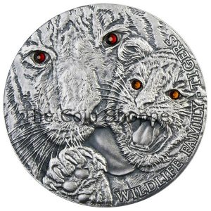 TIGERS Wildlife Family Panthera Tigris Silver Coin 1$ 1 Oz Niue 2013