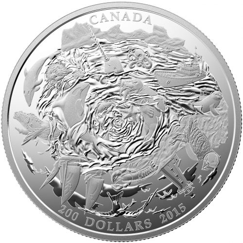 2015 $200 2 oz Fine Silver Coin - Coastal Waters of Canada