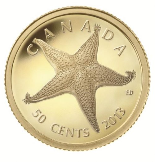 2013 - Starfish 1/25 oz Pure Gold Coin - Mintage: 10,000