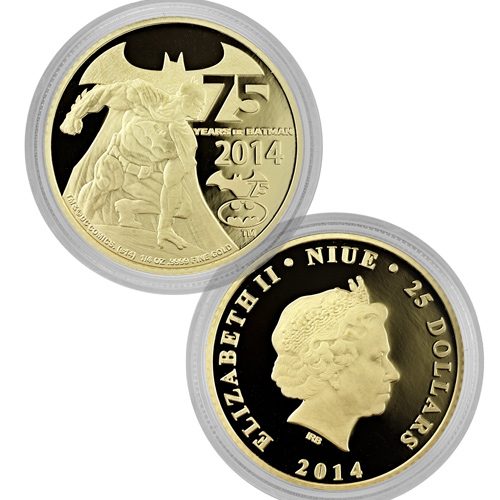 2014 1/4 oz Proof Gold Coin - 75 Years of Batman - Niue