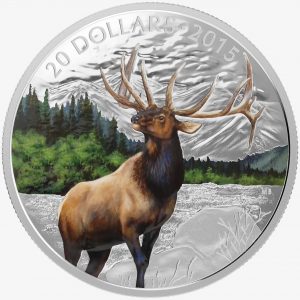 2015 $20 1 oz Fine Silver Coin - Majestic Elk